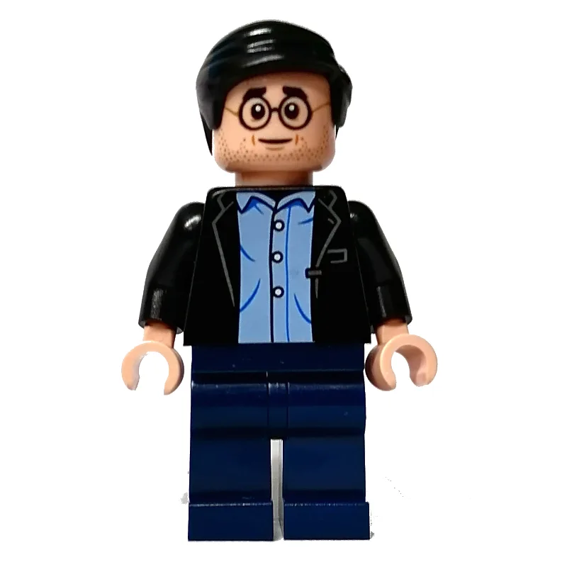 Harry Potter, Adult, Black Jacket, Dark Blue… — minifigurine LEGO | Brick Broker
