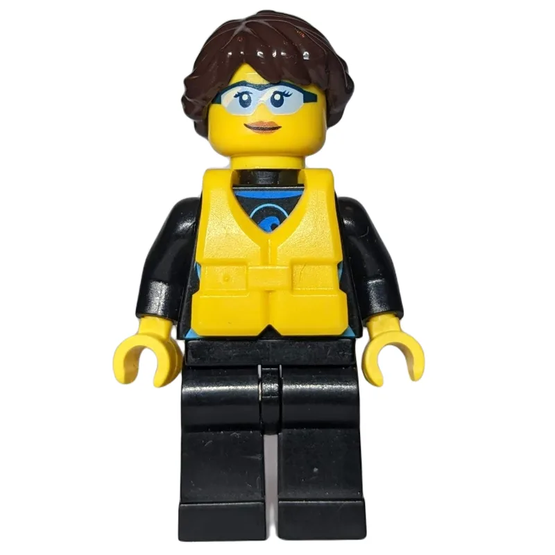 Woman, Black Wetsuit, Dark Brown Hair, Yellow… — minifigurine LEGO | Brick Broker