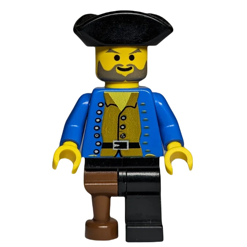 Pirate - Brown Shirt, Peg Leg, Black Tricorne — minifigurine LEGO | Brick Broker