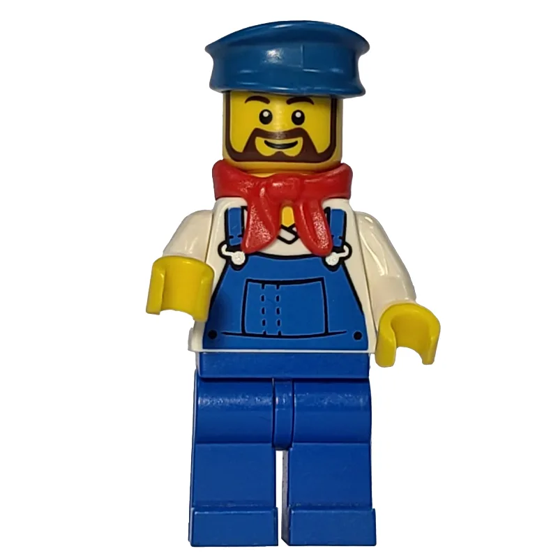 Train Machinist - White Torso, Blue Overall,… — minifigurine LEGO | Brick Broker