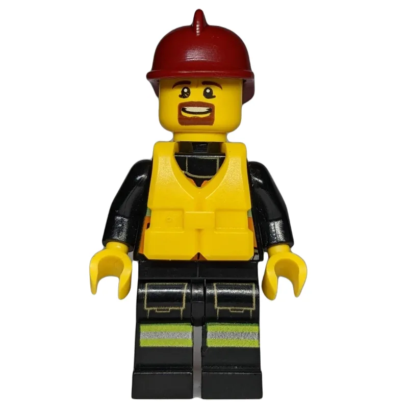 Fireman, Orange Safety Vest with Radio, Dark… — minifigurine LEGO | Brick Broker
