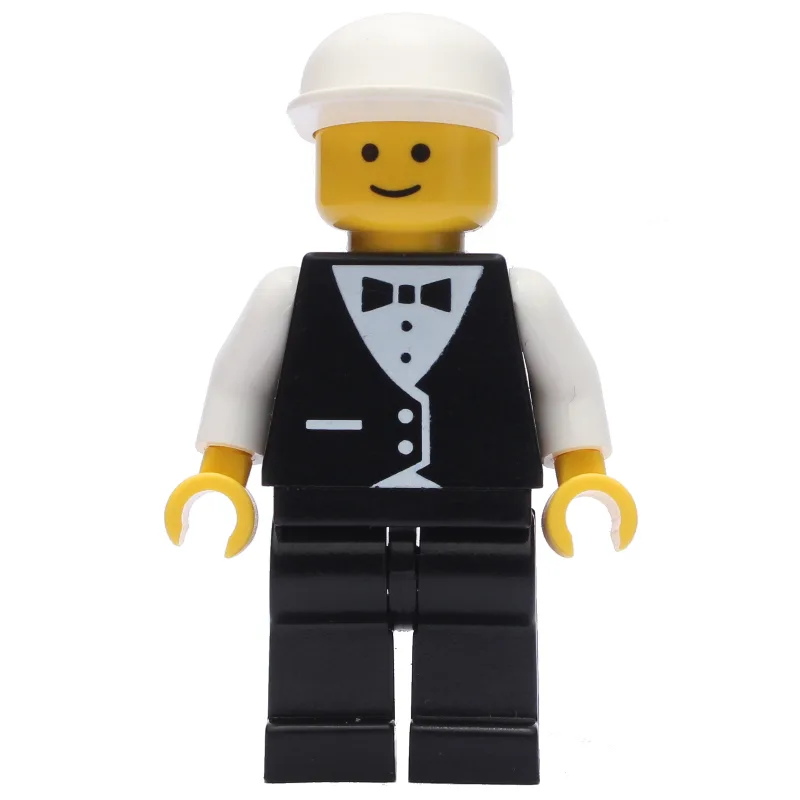 Man, Black Suit and Bow Tie, White Cap — dans quels sets LEGO ? (fig-008607) | Brick Broker