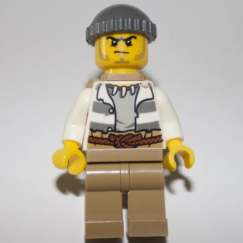 Criminal, Open Prison Shirt, Dark Tan Legs, D… — minifigurine LEGO | Brick Broker