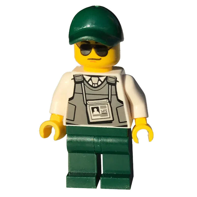 Security Officer - Bullet-Proof Vest, Dark Gr… — minifigurine LEGO | Brick Broker