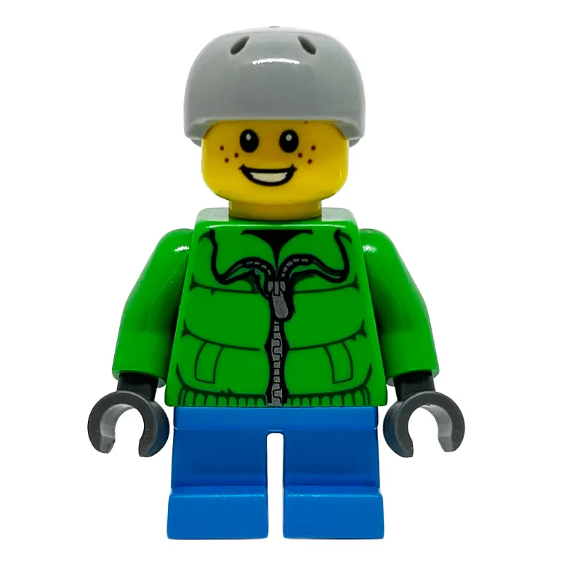 Boy, Green Jacket, Short Dark Azure Legs, Lig… — minifigurine LEGO | Brick Broker