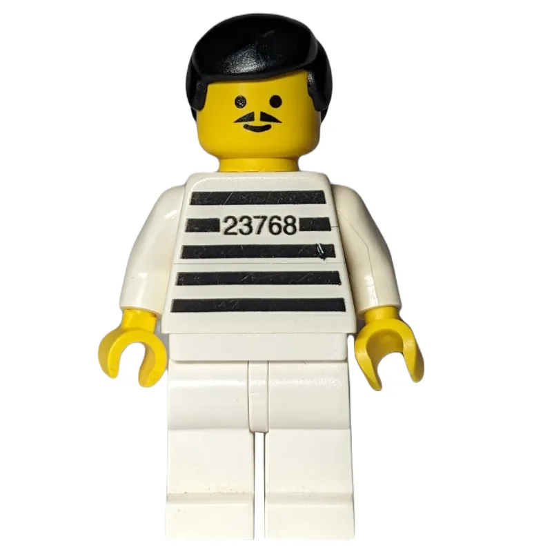 Jailbreak Joe, Prison Shirt with #23768, Whit… — minifigurine LEGO | Brick Broker