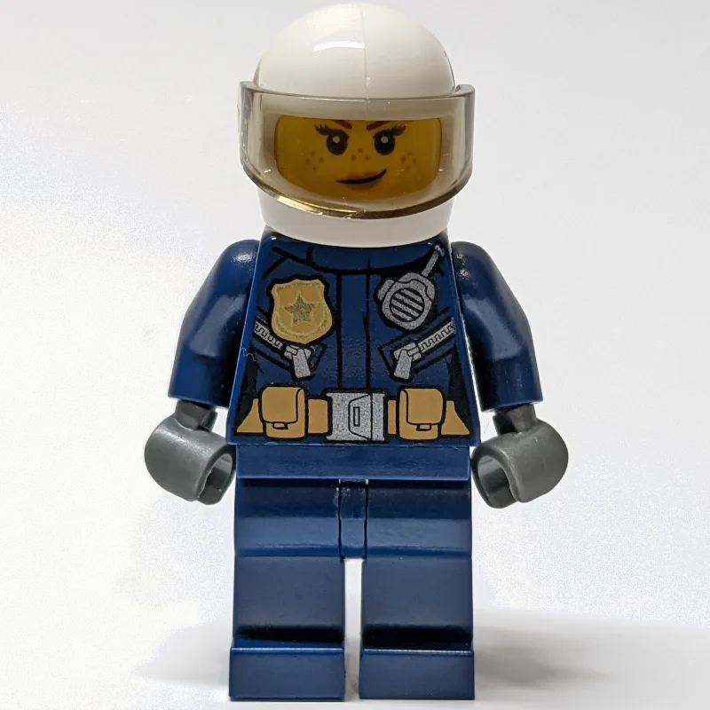 Policewoman, Dark Blue Jacket with Radio and… — minifigurine LEGO | Brick Broker