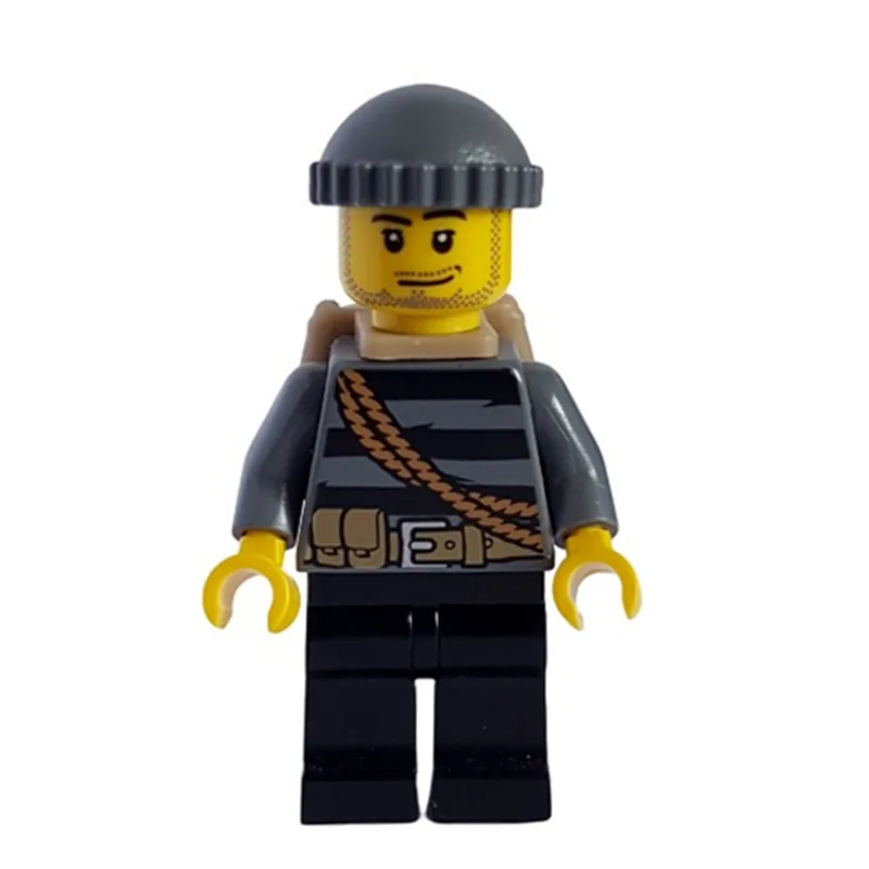 Criminal, Black Striped Top with Rope, Black… — minifigurine LEGO | Brick Broker