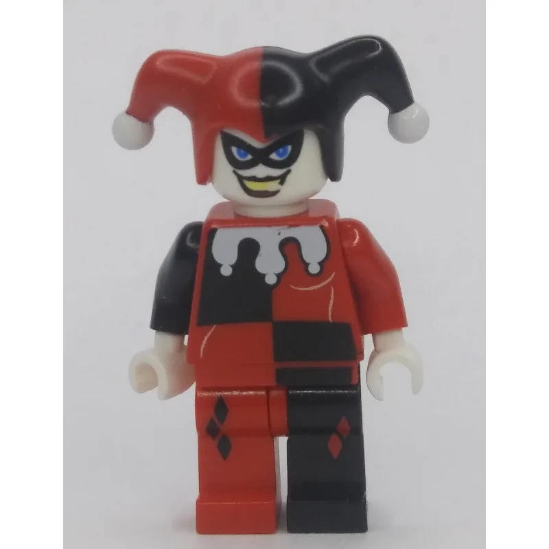 Harley Quinn in Black and Red Jester Outfit w… — minifigurine LEGO | Brick Broker
