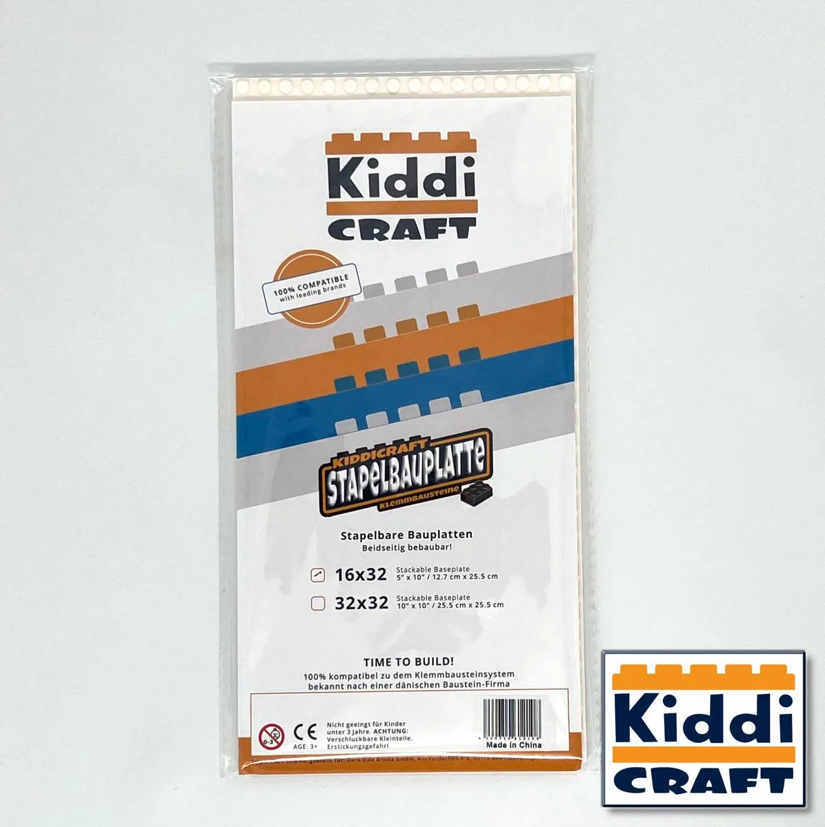 Kiddicraft Plaque de base empilable 16 x 32 - Blanc (KID-KC16WSA) - prix | Brick Broker