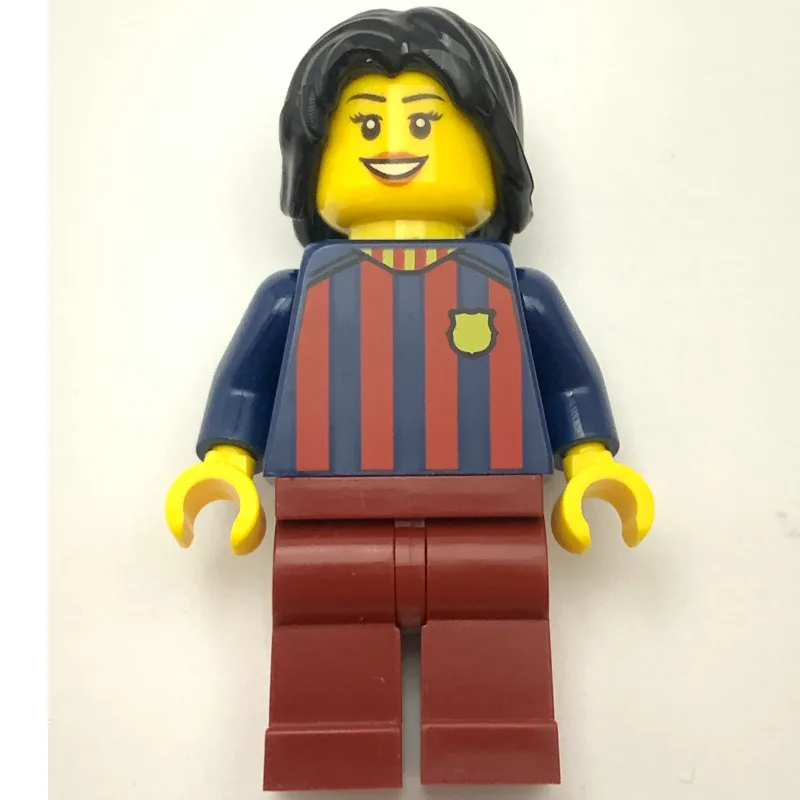 FC Barcelona Fan - Dark Red Legs, Black Long… — minifigurine LEGO | Brick Broker