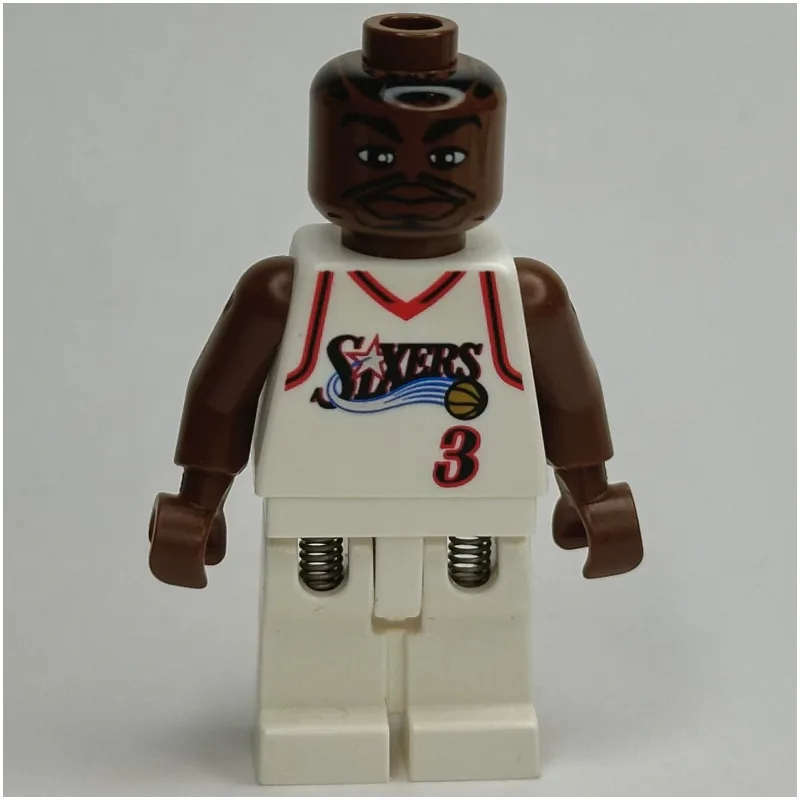 Allen Iverson, Philadelphia 76ers #3, White — minifigurine LEGO | Brick Broker