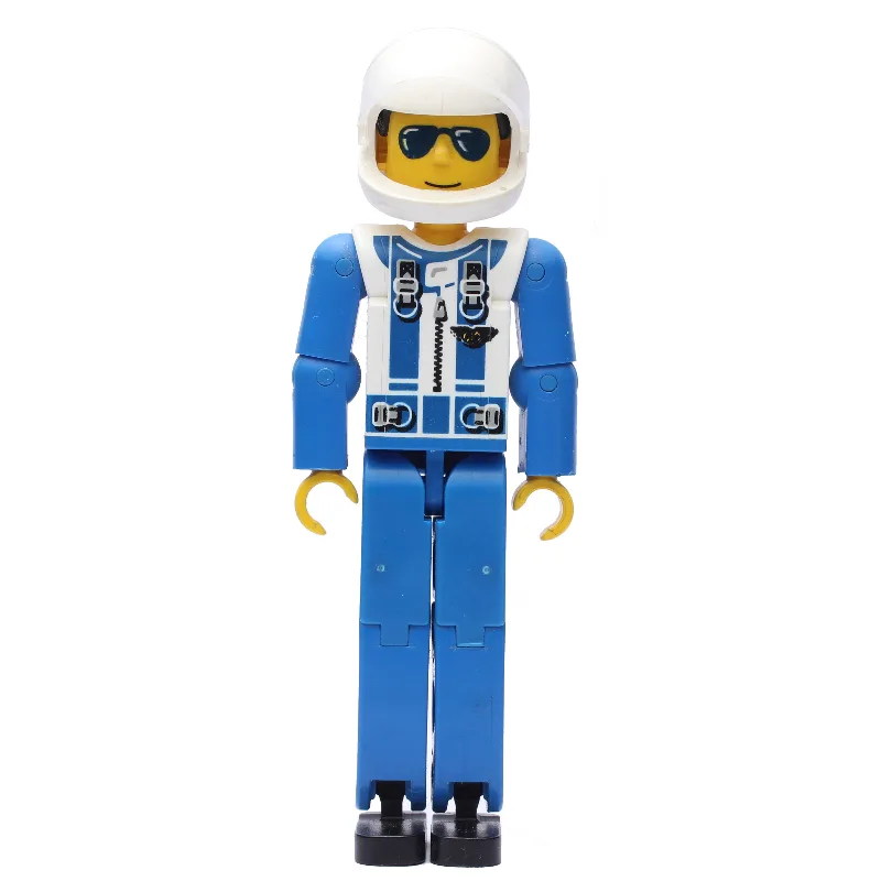 Technic Figure Blue Legs, White Top with Zip… — minifigurine LEGO | Brick Broker