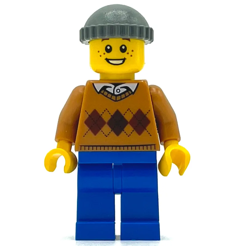 Man, Argyle Sweater, Blue Legs, Hat — dans quels sets LEGO ? (fig-007360) | Brick Broker