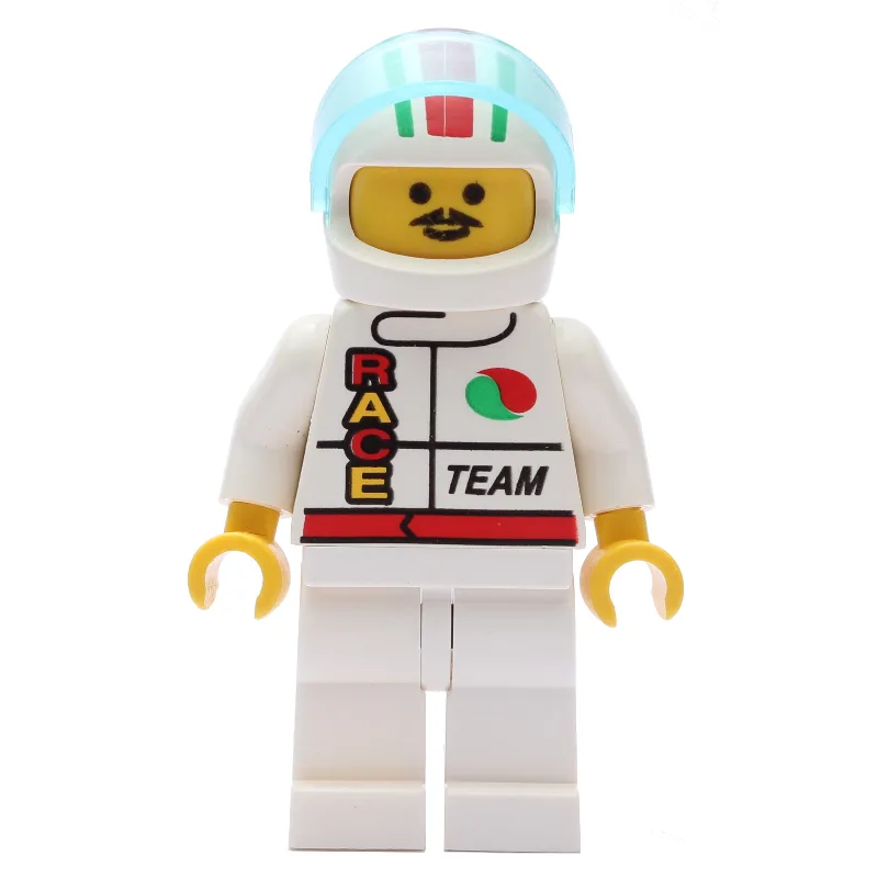 Racer, White Jacket with Octan Logo and 'RACE… — minifigurine LEGO | Brick Broker