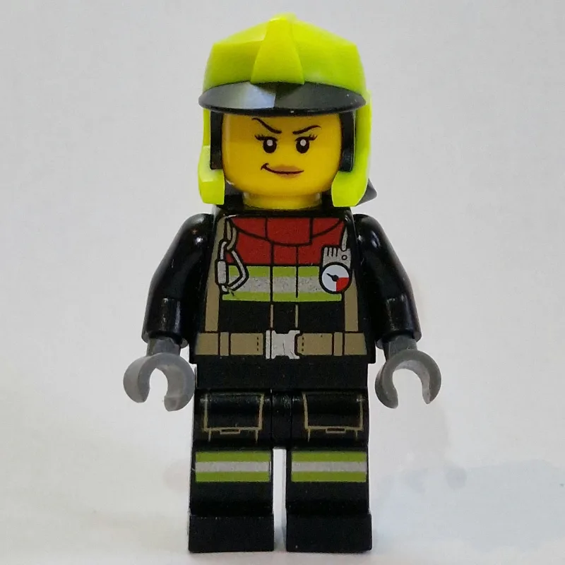 Firefighter, Black Fire Suit, Vibrant Yellow… — minifigurine LEGO | Brick Broker