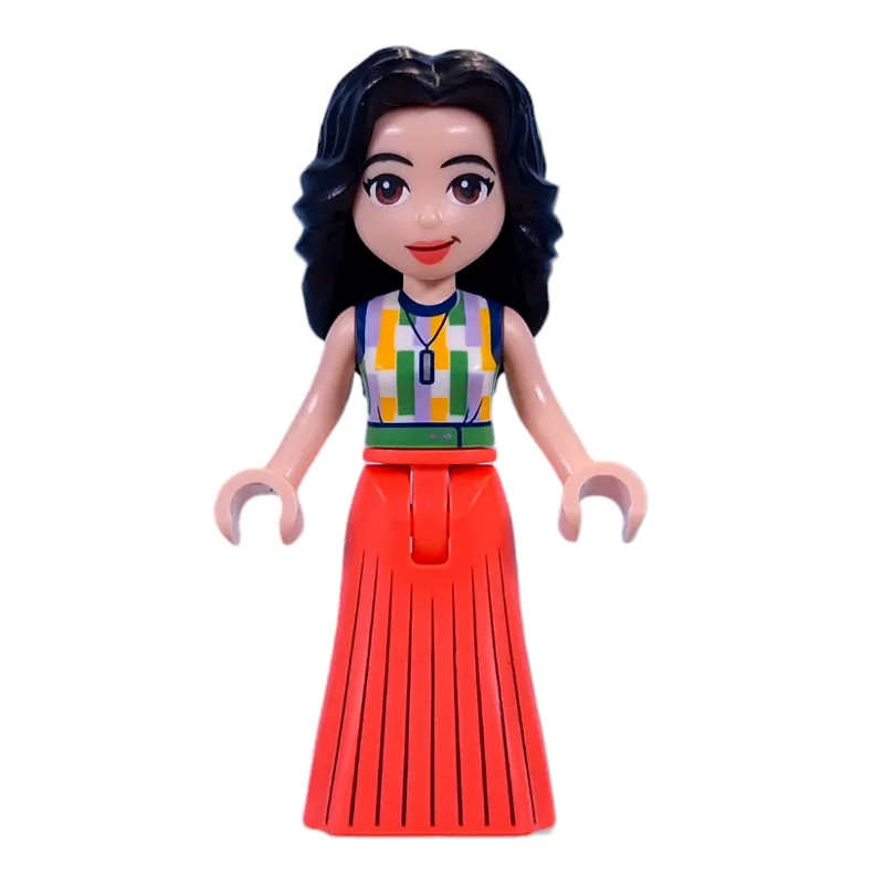 Emma - Adult, White Top, Coral Dress — dans quels sets LEGO ? (fig-014510) | Brick Broker