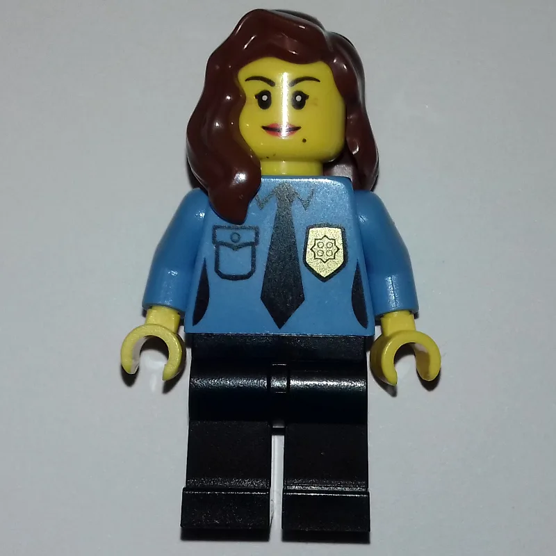Policewoman, Medium Blue Shirt with Tie and B… — minifigurine LEGO | Brick Broker
