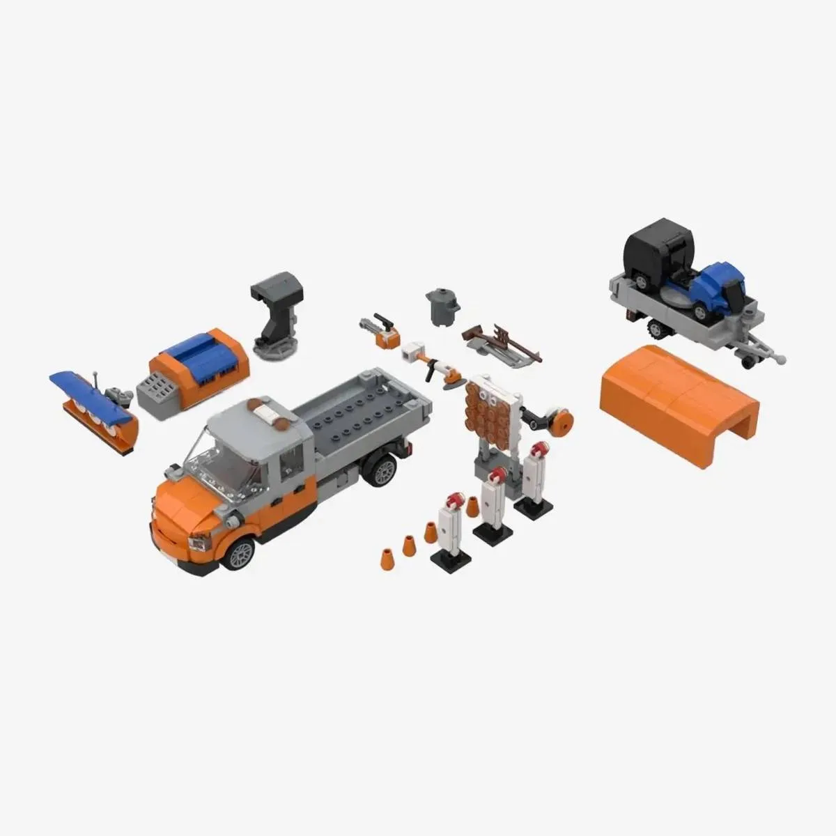 BlueBrixx Camion plateau municipal 3 en 1 (BB-107551) - prix | Brick Broker