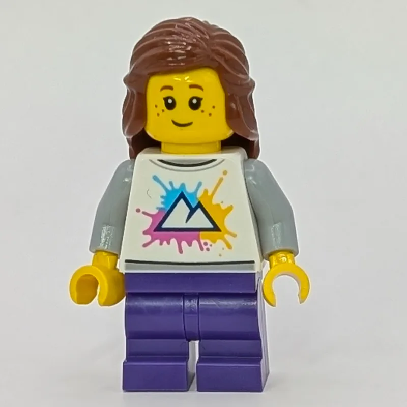Girl, White Shirt, Dark Purple Legs, Reddish… — minifigurine LEGO | Brick Broker