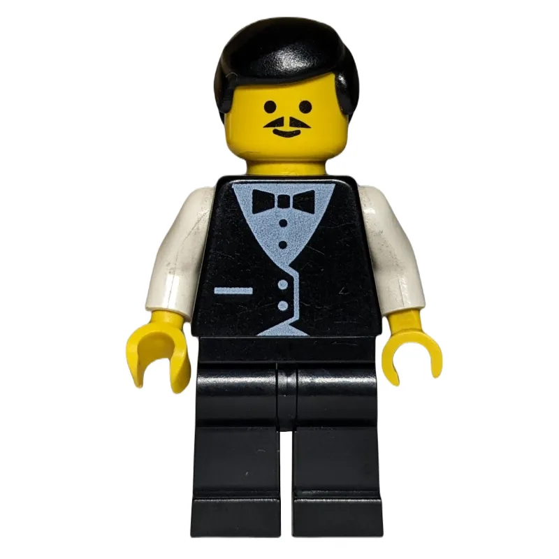 Waiter, Man, Black Suit and Bow Tie, Black Ha… — minifigurine LEGO | Brick Broker