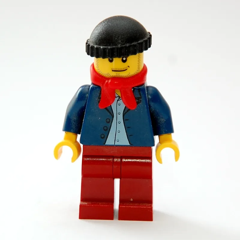 Man, Open Dark Blue Jacket, Dark Red Legs, Re… — minifigurine LEGO | Brick Broker