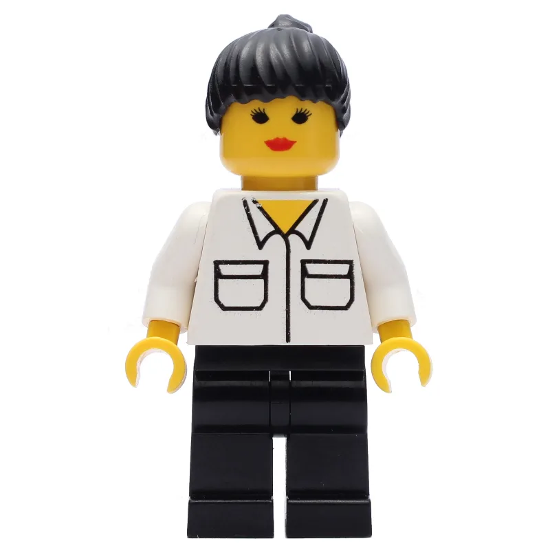 Woman, White Shirt with Pockets, Black Legs,… — minifigurine LEGO | Brick Broker
