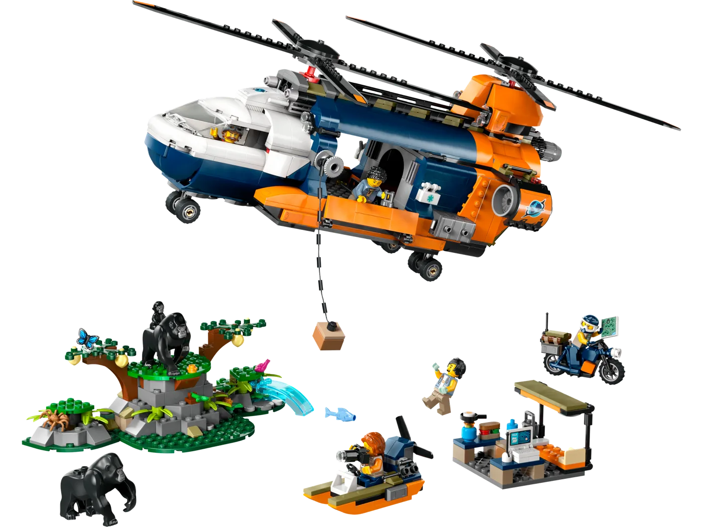 LEGO 60437 Hélicoptère d'explorateur de la jungle au camp de base - prix | Brick Broker
