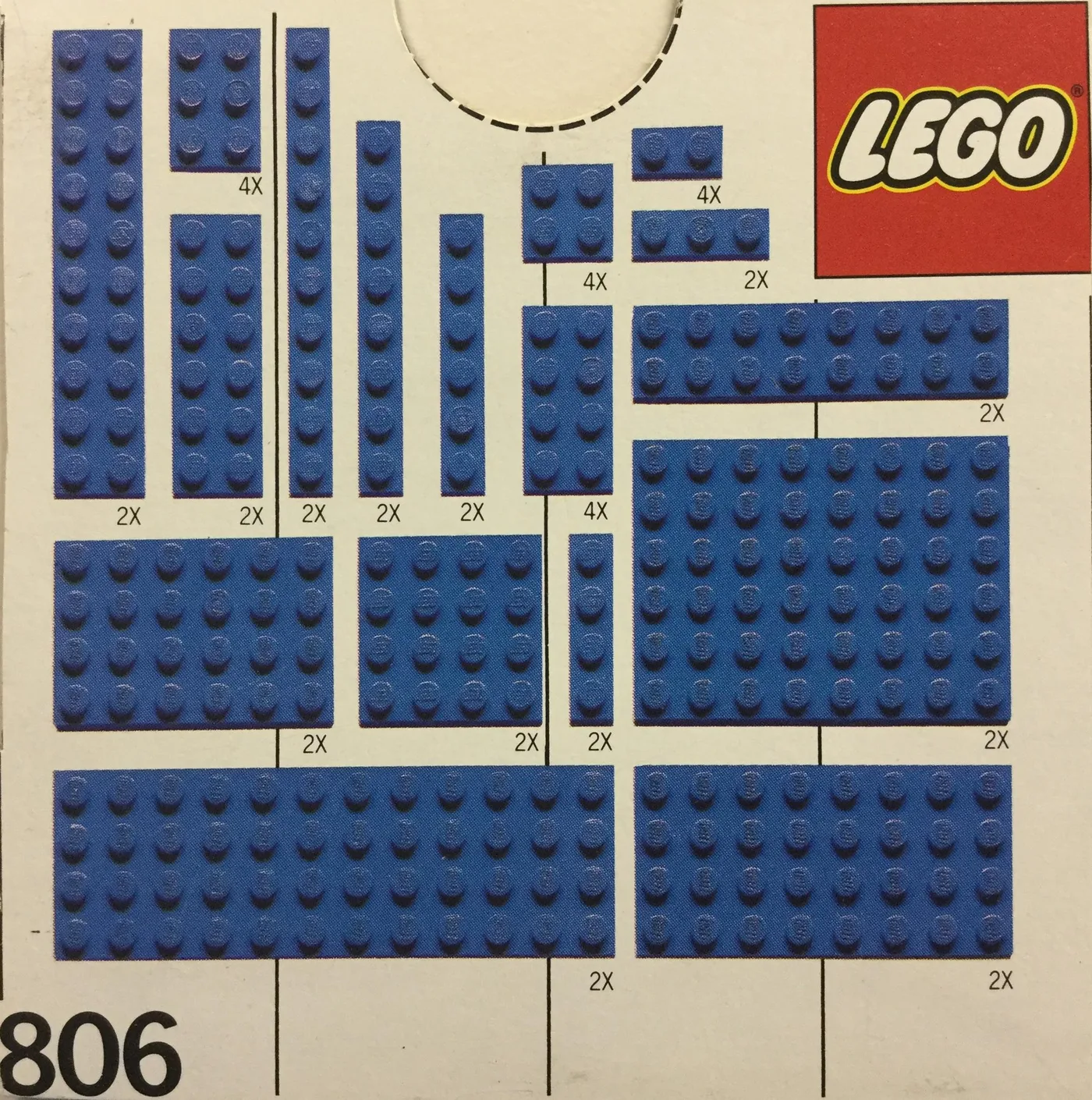 LEGO 806 Plaques supplémentaires bleues - prix | Brick Broker
