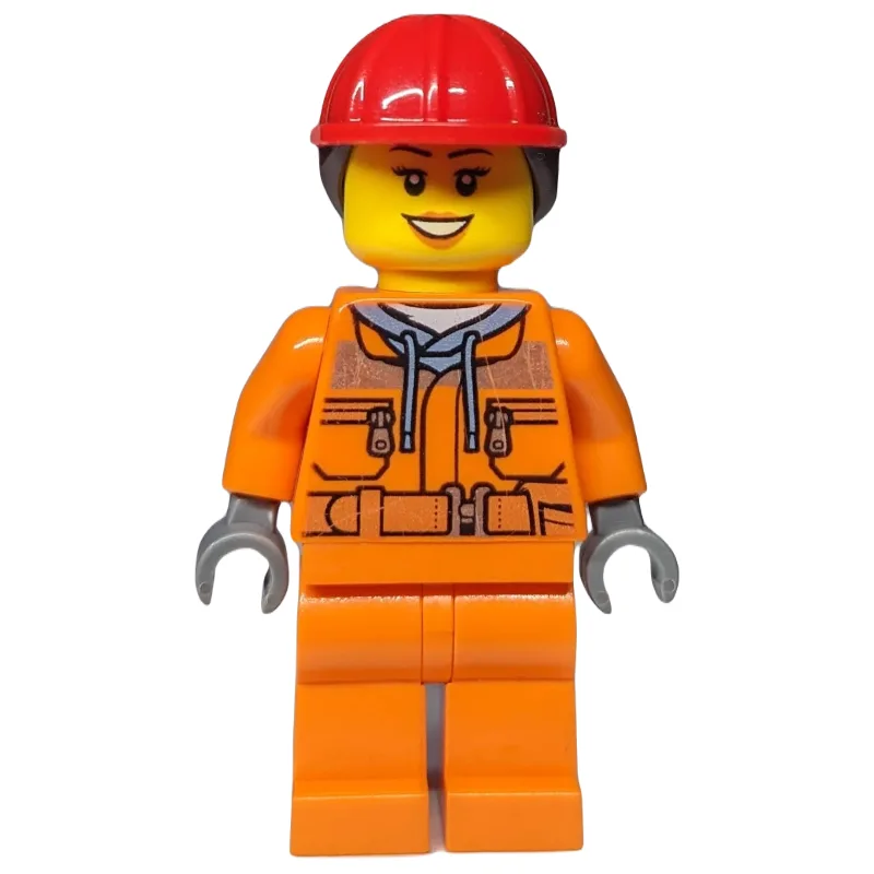 Construction Worker, Woman, Safety Jacket ove… — minifigurine LEGO | Brick Broker
