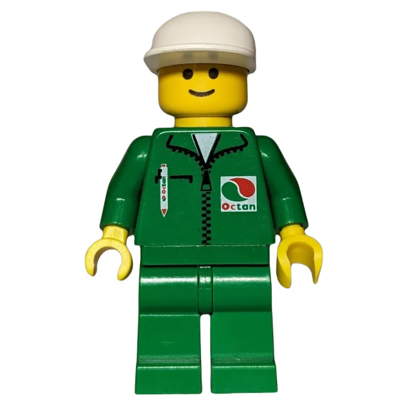 Racer, Green Jacket with Zipper and Octan Log… — minifigurine LEGO | Brick Broker