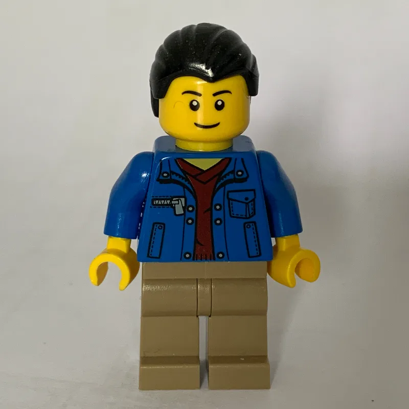 Man, Blue Jacket over Dark Red Shirt, Dark Ta… — minifigurine LEGO | Brick Broker
