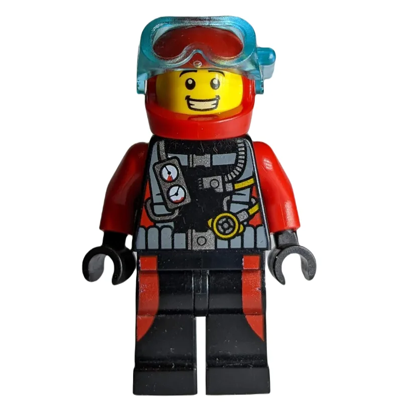 Diver, Man, Red and Black Wetsuit with Straps… — minifigurine LEGO | Brick Broker