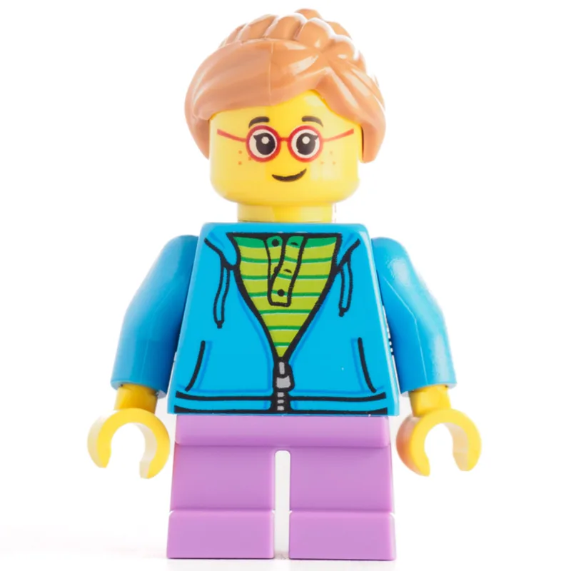 Kid - Dark Azure Torso, Medium Lavender Legs,… — minifigurine LEGO | Brick Broker