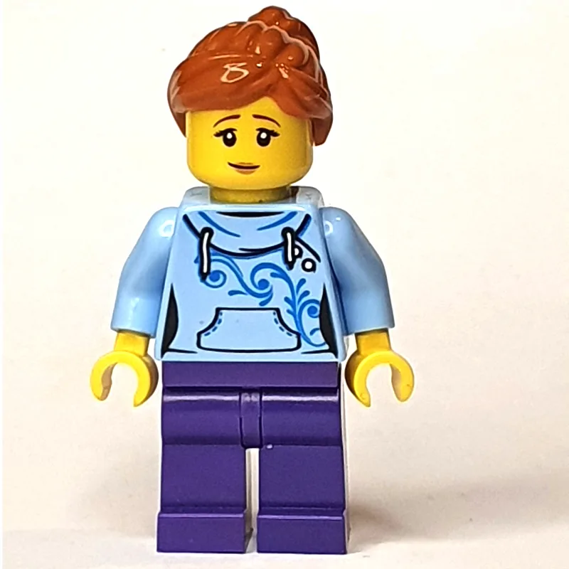 Bright Light Blue Torso, Dark Purple Legs, Da… — minifigurine LEGO | Brick Broker