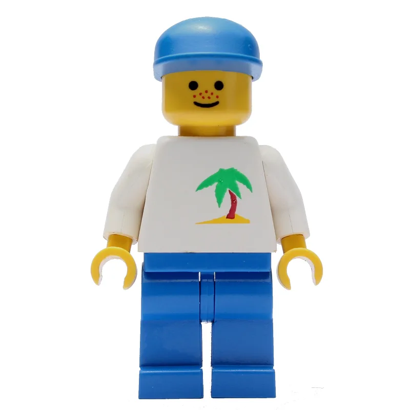 Man - White Torso with Palmtree, Blue Legs, B… — minifigurine LEGO | Brick Broker
