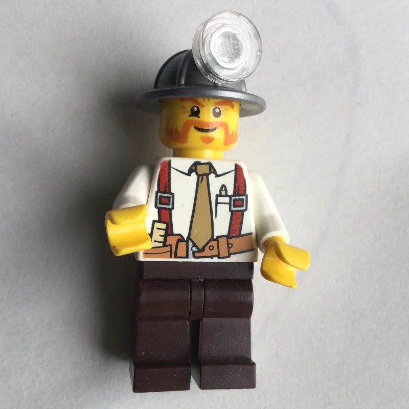 Miner, White Shirt with Tie and Suspenders, M… — minifigurine LEGO | Brick Broker