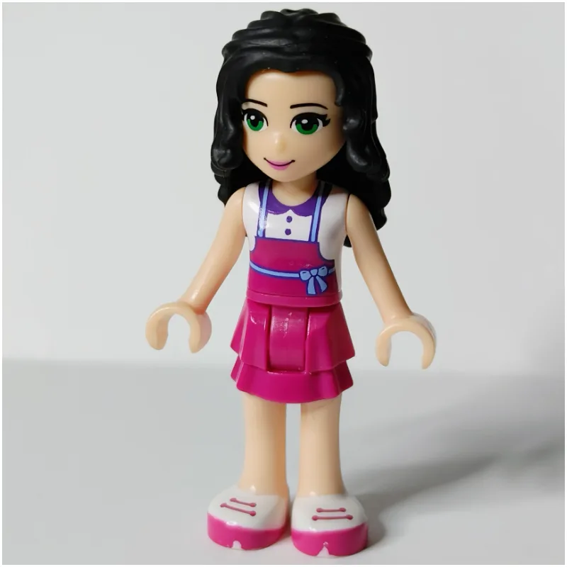 Emma - White Top, Magenta Apron, Flower — minifigurine LEGO | Brick Broker