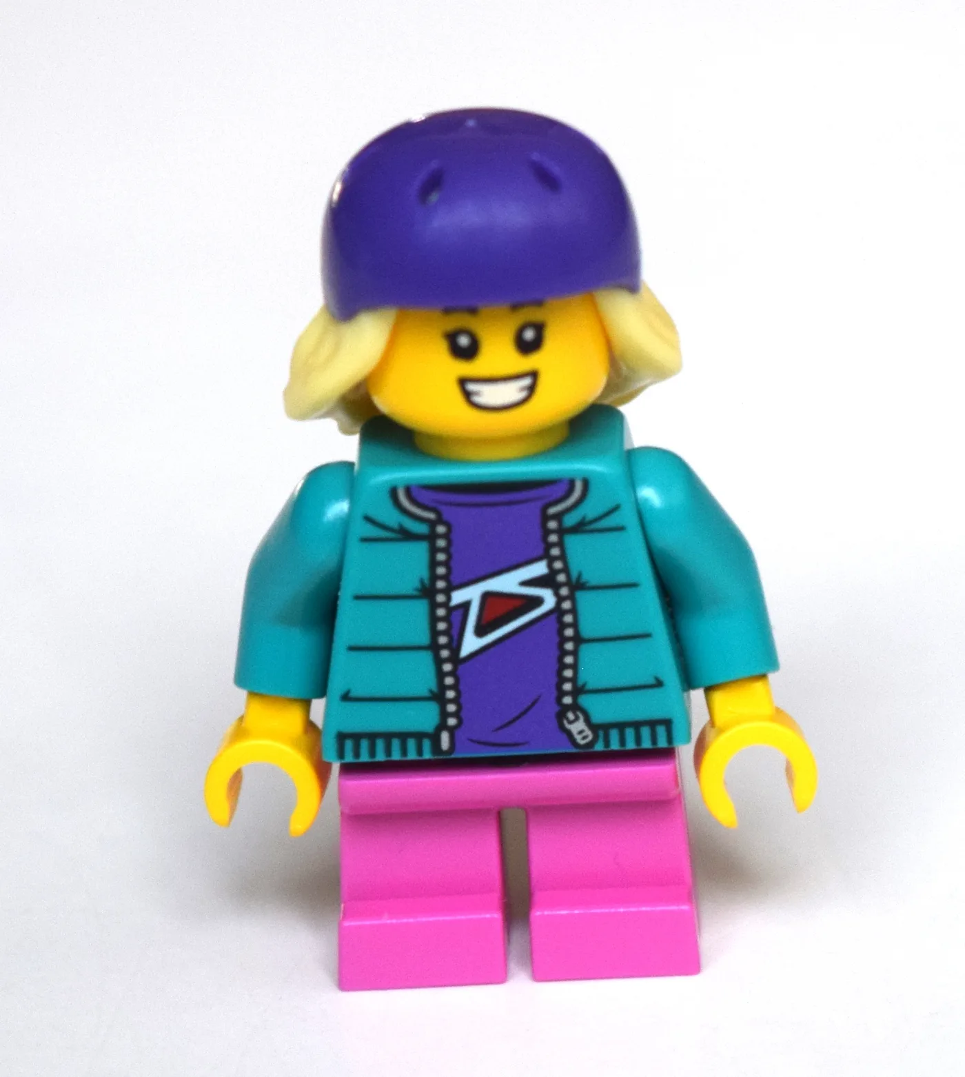Girl, Dark Turquoise Jacket, Short Dark Pink… — minifigurine LEGO | Brick Broker
