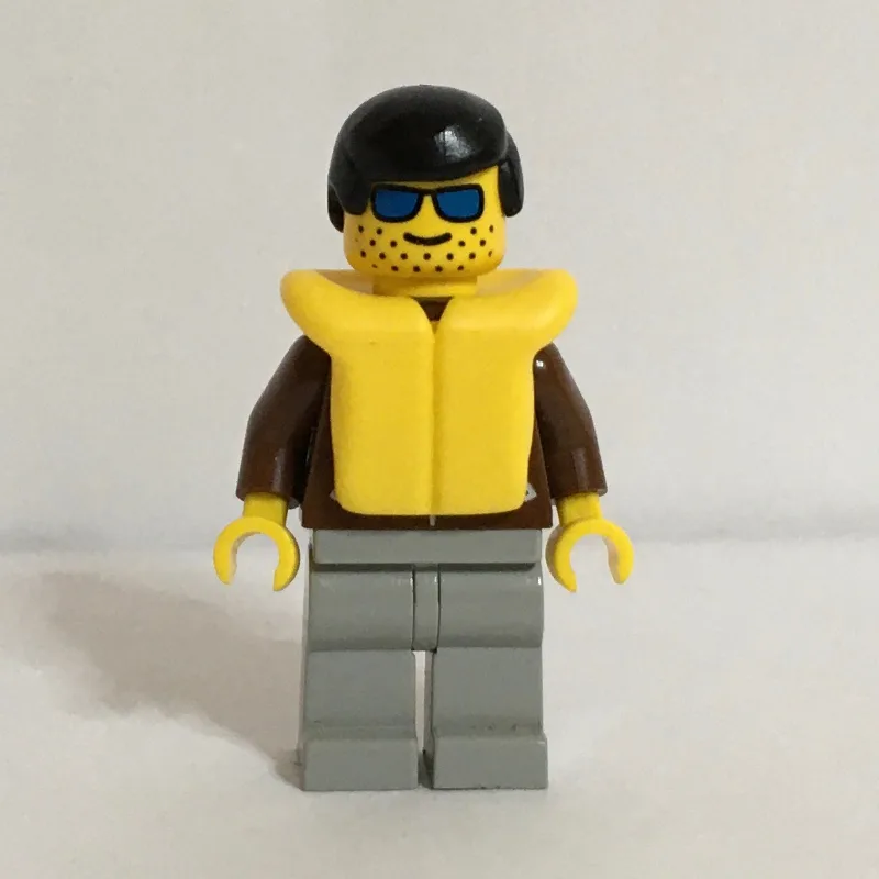 Man, Brown Jacket, Light Gray Legs, Black Hai… — minifigurine LEGO | Brick Broker