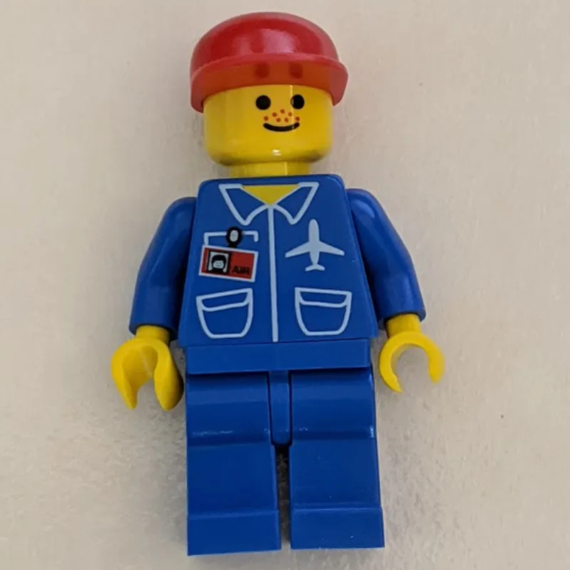 Ground Crew, Blue Jumpsuit with Plane and ID… — minifigurine LEGO | Brick Broker