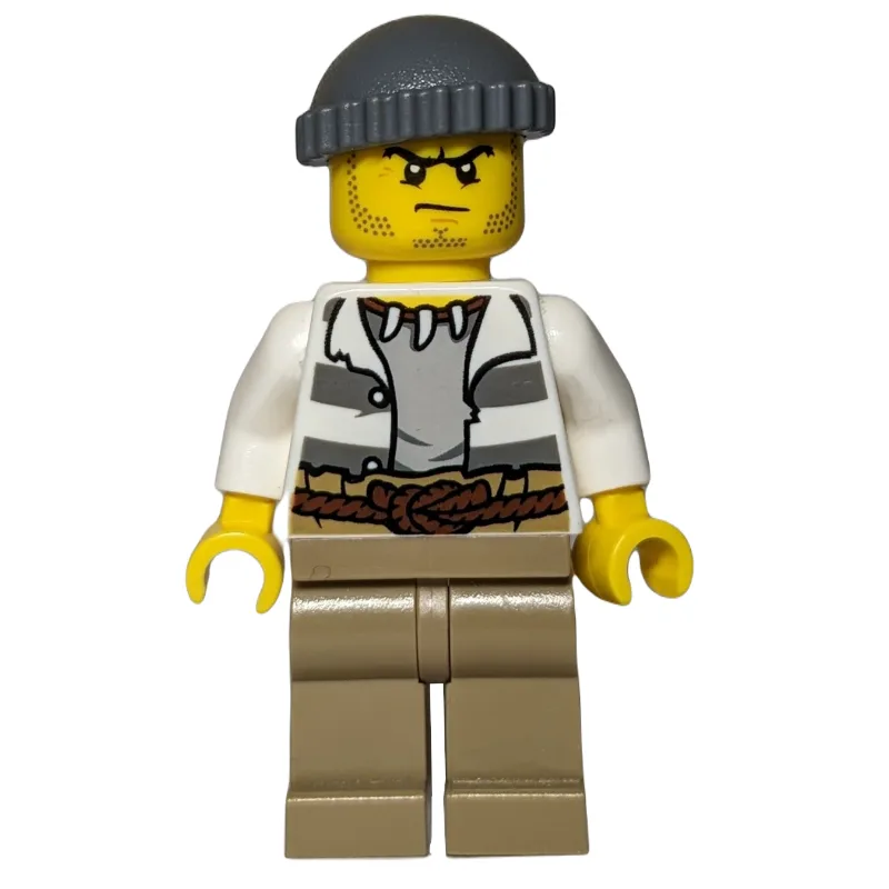Criminal, Open Prison Shirt, Dark Tan Legs, D… — minifigurine LEGO | Brick Broker