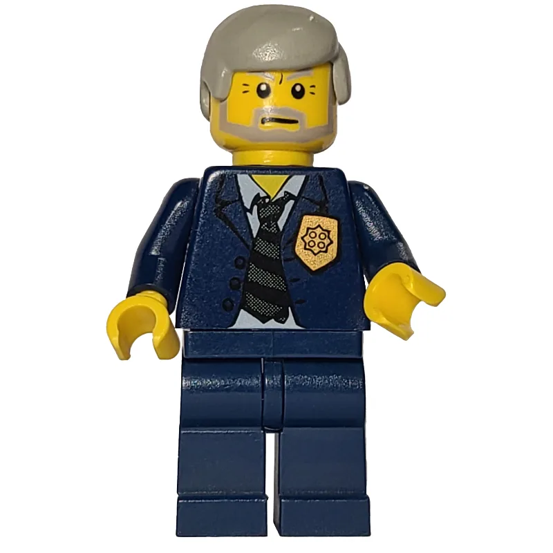 Policeman, Dark Blue Suit with Tie and Badge,… — minifigurine LEGO | Brick Broker