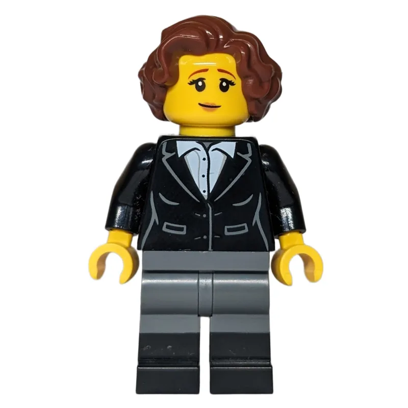 Woman, Black Torso, Dark Bluish Grey Legs, Re… — minifigurine LEGO | Brick Broker