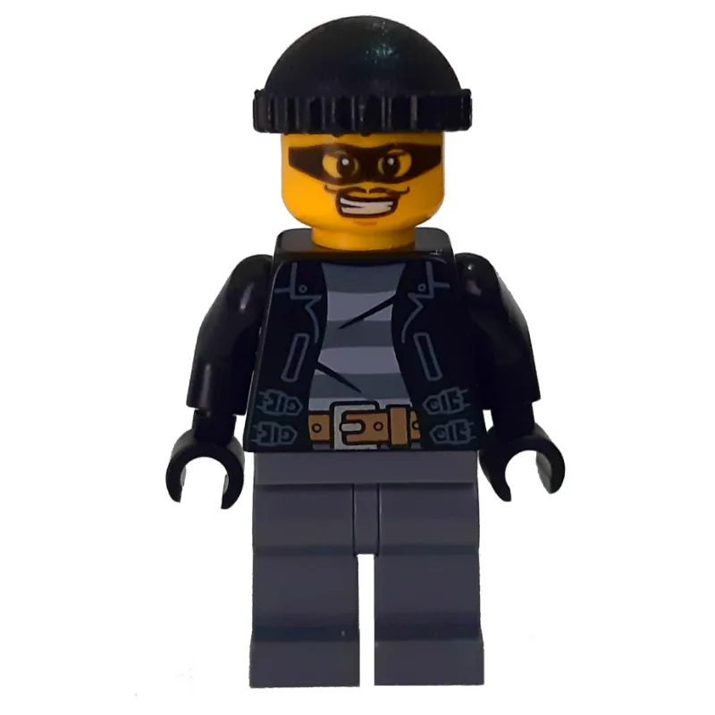 Criminal, Open Black Jacket over Prison Shirt… — minifigurine LEGO | Brick Broker