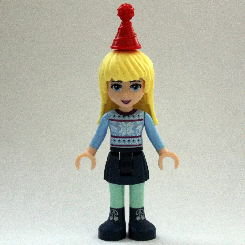 Stephanie - Christmas Sweater, Dark Blue Skirt — minifigurine LEGO | Brick Broker