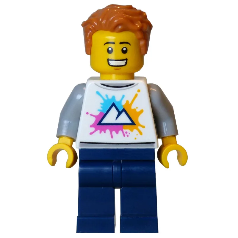 Tourist, White Torso, Dark Blue Legs, Medium… — minifigurine LEGO | Brick Broker