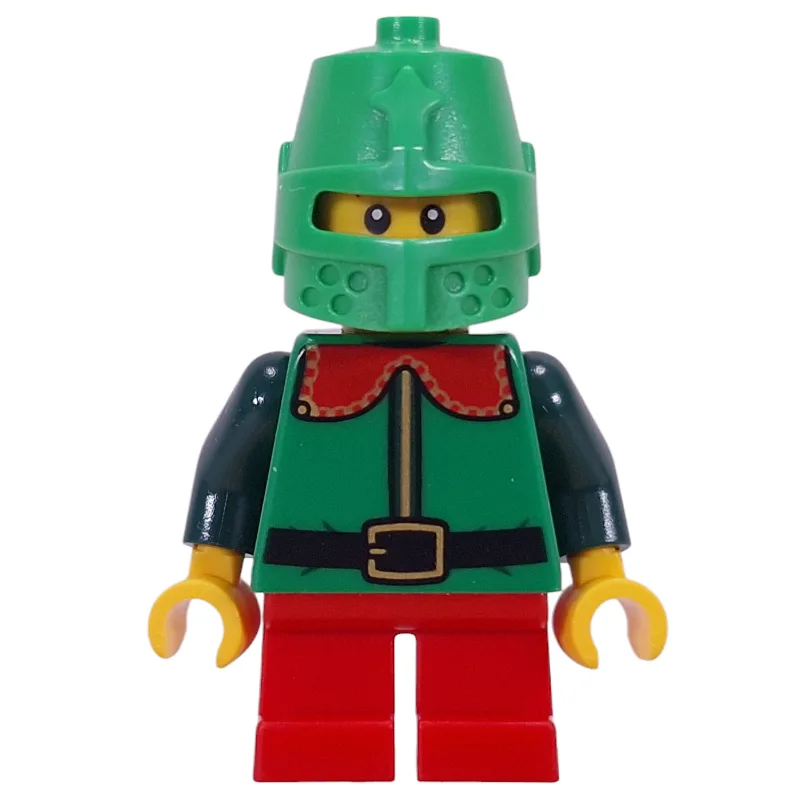 Elf - Green Torso, Red Legs, Knight Helmet — minifigurine LEGO | Brick Broker