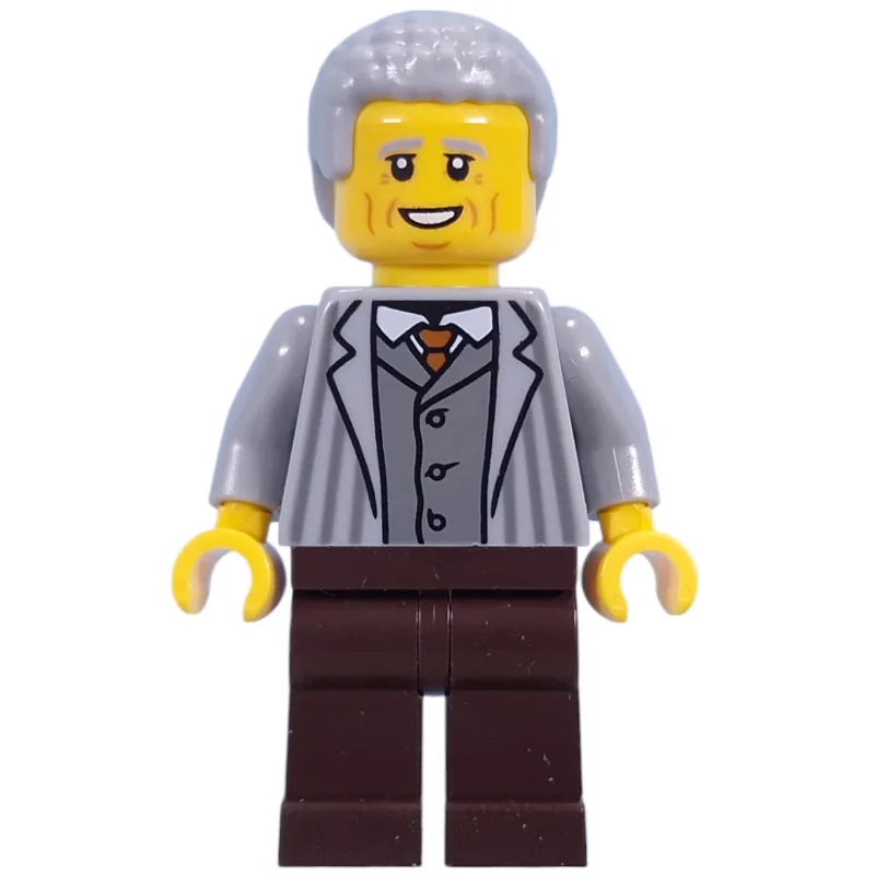 Visitor, Light Bluish Grey Torso, Dark Brown… — minifigurine LEGO | Brick Broker
