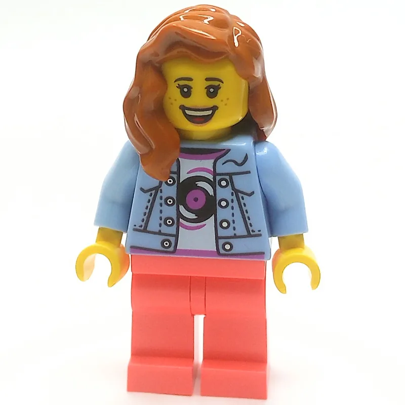 Bright Light Blue Torso, Coral Legs, Dark Ora… — minifigurine LEGO | Brick Broker